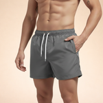 Men’s Drawstring Elastic Waist Swimming Trunks