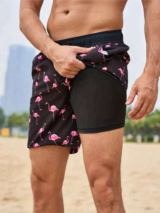 Men’s Drawstring Swimming Trunks