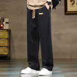 Men’s Drawstring Waist Wide Leg Jeans