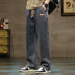 Men’s Drawstring Waist Wide Leg Jeans