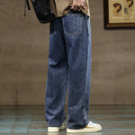 Men’s Drawstring Waist Wide Leg Jeans