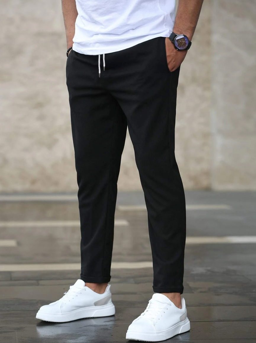 Men’s Elastic Waist Drawstring Slim Fit Pants