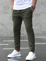 Men’s Elastic Waist Drawstring Slim Fit Pants