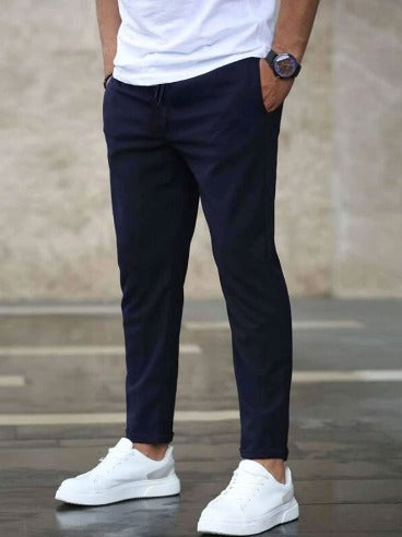 Men’s Elastic Waist Drawstring Slim Fit Pants