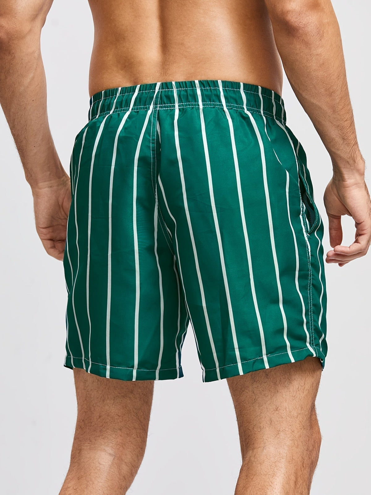 Men’s Elastic Waist Drawstring Swimming Trunks
