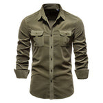 Men’s Flap Chest Pockets Button Down Shirt