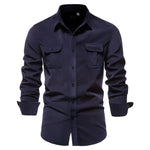 Men’s Flap Chest Pockets Button Down Shirt
