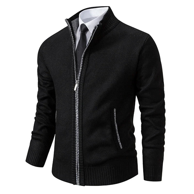 Men’s Full Zip Stand Collar Cardigan