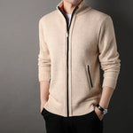 Men’s Full Zip Stand Collar Knit Cardigan