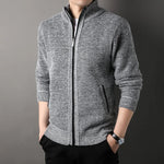 Men’s Full Zip Stand Collar Knit Cardigan