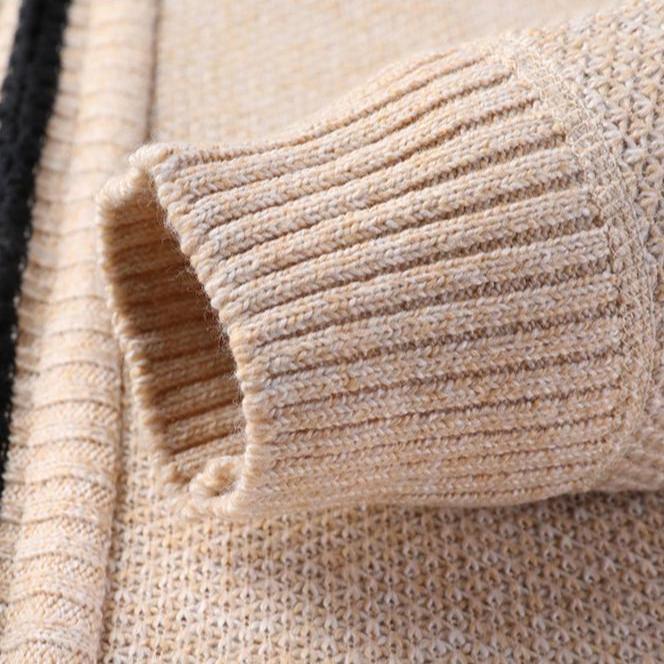 Men’s Full Zip Stand Collar Knit Cardigan