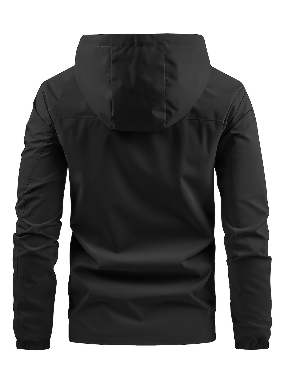 Men’s Hooded Zip Front Chest Pocket Windbreaker Jacket