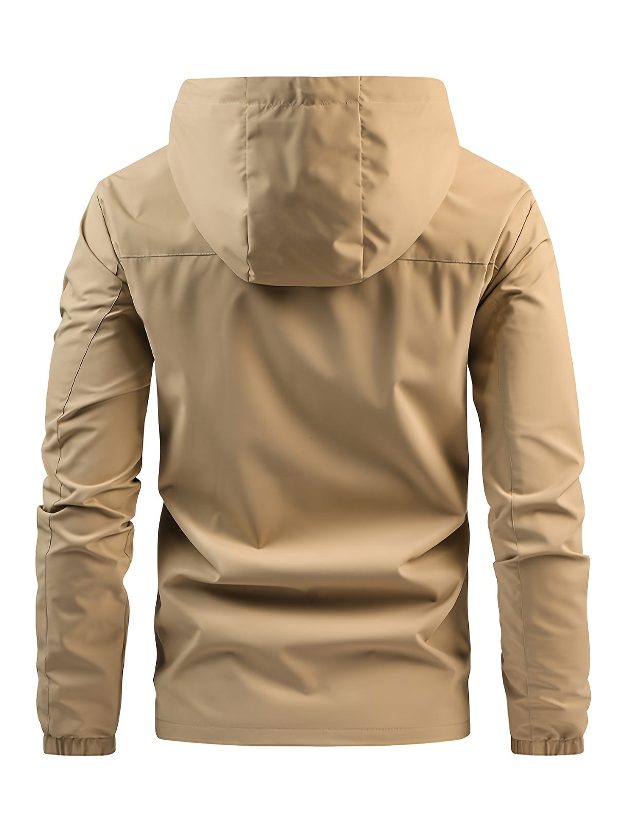 Men’s Hooded Zip Front Chest Pocket Windbreaker Jacket