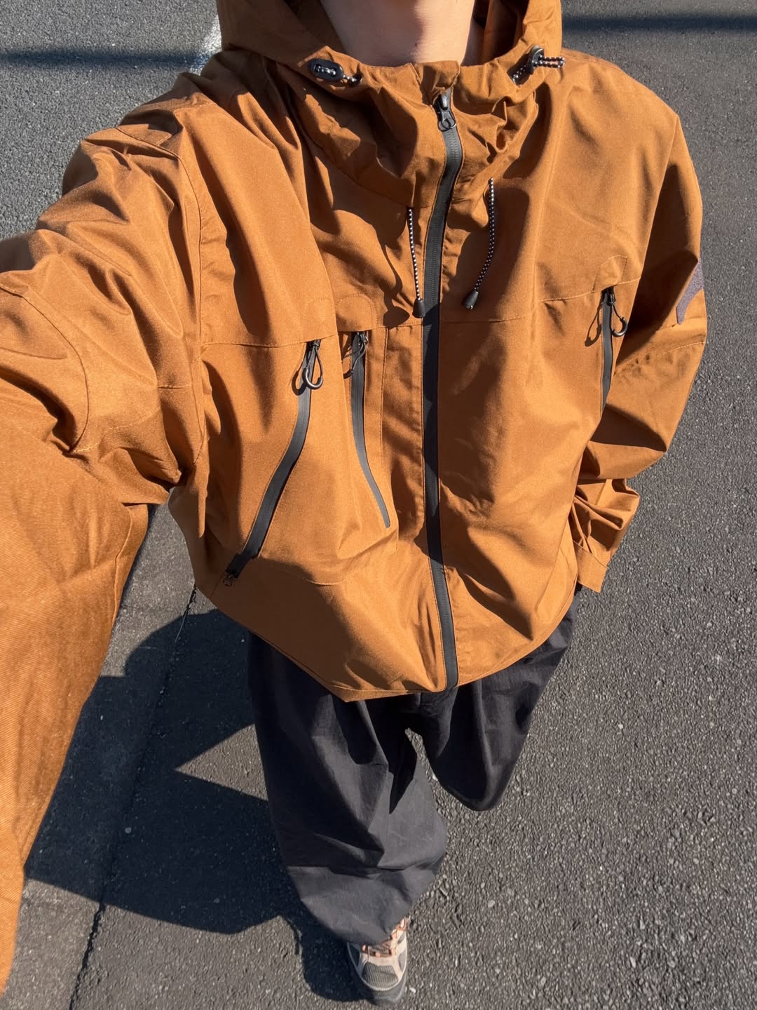 Men’s Hooded Zip Front Multi Pocket Windbreaker Jacket