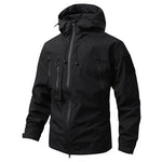 Men’s Hooded Zip Front Multi Pocket Windbreaker Jacket