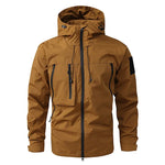 Men’s Hooded Zip Front Multi Pocket Windbreaker Jacket