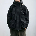 Men’s Hooded Zip-Up Front Multi Pocket Windbreaker Jacket