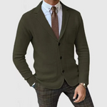 Men’s Knit Notch Lapel Button Front Blazer Jacket