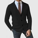 Men’s Knit Notch Lapel Button Front Blazer Jacket