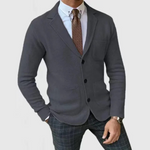 Men’s Knit Notch Lapel Button Front Blazer Jacket