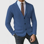 Men’s Knit Notch Lapel Button Front Blazer Jacket