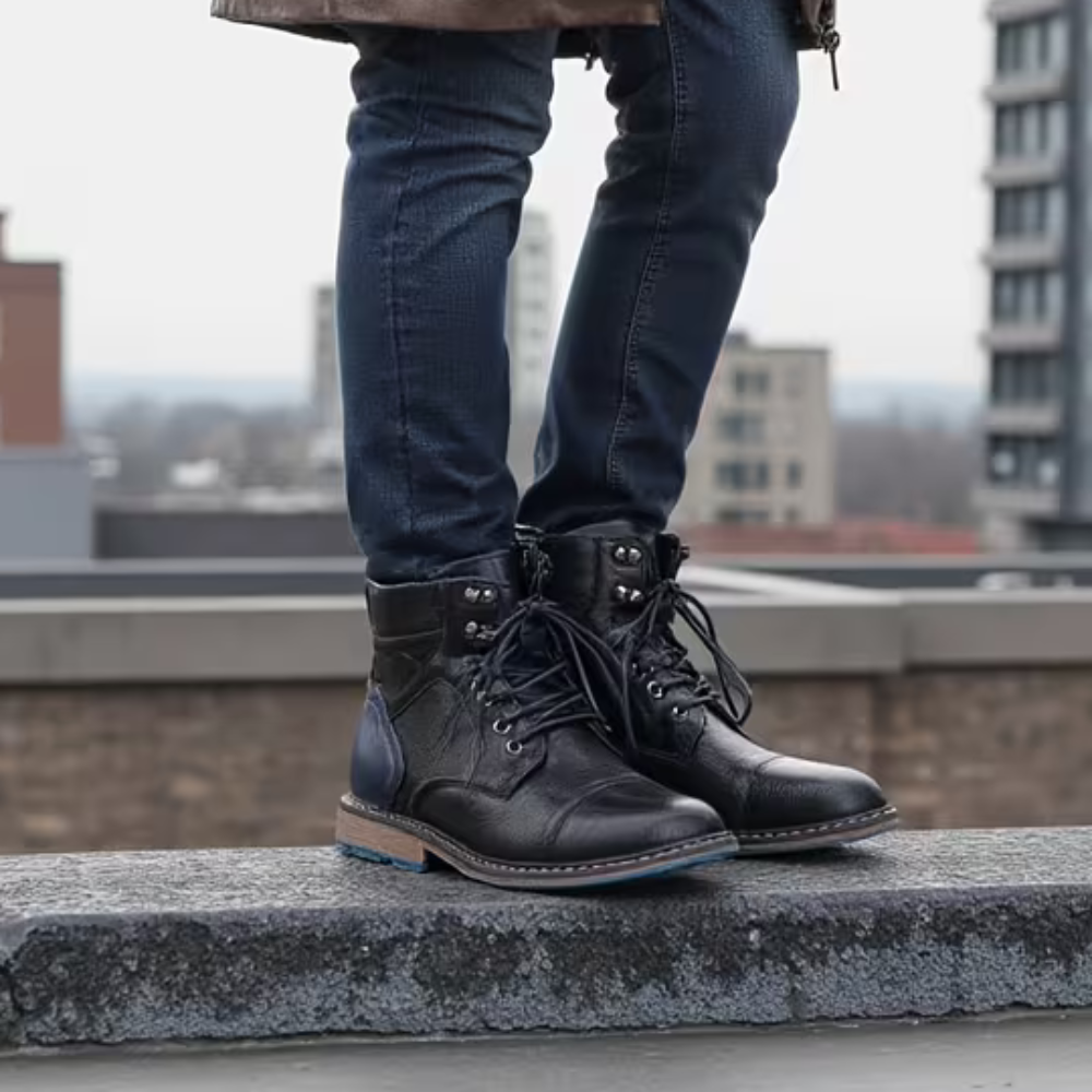 Men’s Lace-Up Cap Toe Ankle Boots