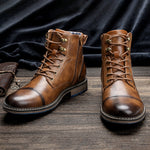 Men’s Lace-Up Cap Toe Ankle Boots