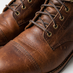 Men’s Lace-Up Distressed Finish Cap Toe Ankle Boots