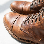 Men’s Lace-Up Distressed Finish Cap Toe Ankle Boots