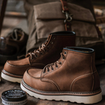 Men’s Lace-Up Moc Toe Rugged Work Boots
