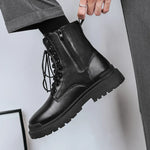 Men’s Lace-Up and Side Zip Combat Style Ankle Boots
