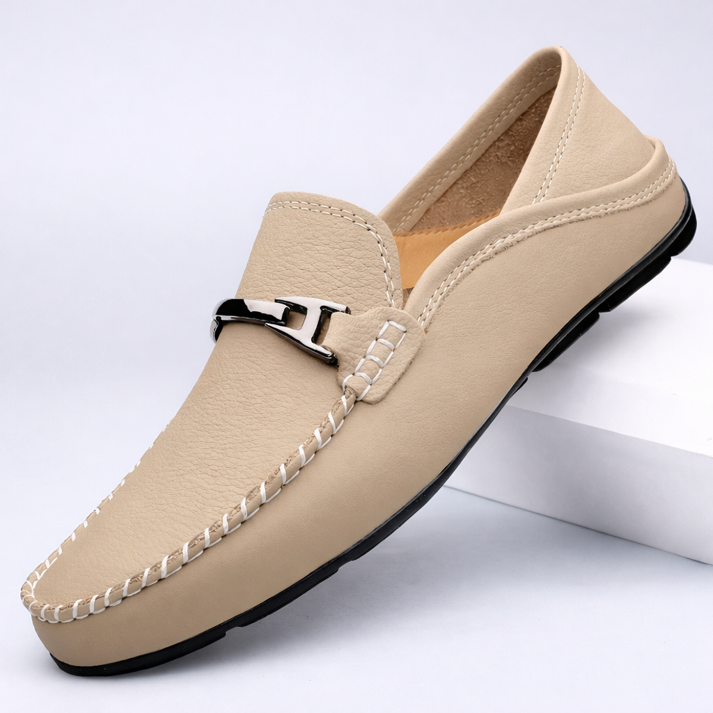Men’s Leather Look Horsebit Loafers