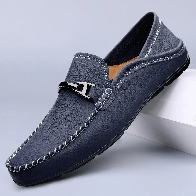 Men’s Leather Look Horsebit Loafers