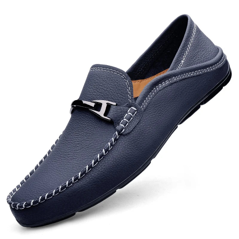 Men’s Leather Look Horsebit Loafers