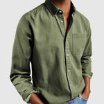 Men’s Long Sleeve Button Down Chest Pocket Shirt