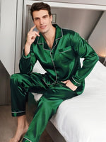 Men’s Long Sleeve Button Front 2 Piece Pajama Set