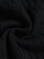 Men's Long Sleeve Cable Knit Polo Sweater
