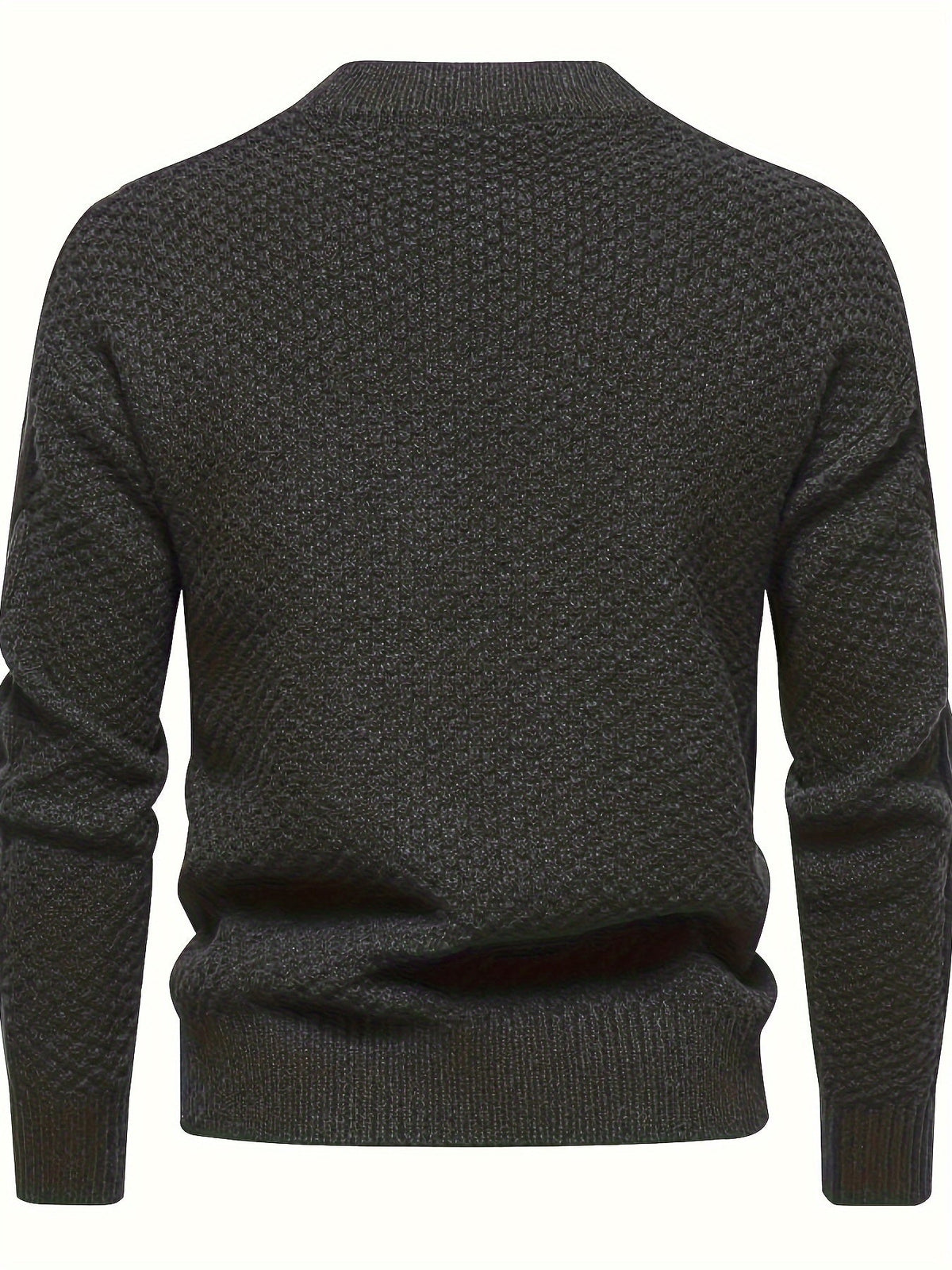 Men's Long Sleeve Crew Neck Cable Knitted Sweater