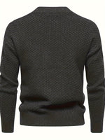 Men's Long Sleeve Crew Neck Cable Knitted Sweater