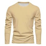Men’s Long Sleeve Crew Neck Round Collar T-Shirt