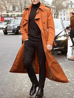 Men's Long Sleeve Double Breasted Trench Coat