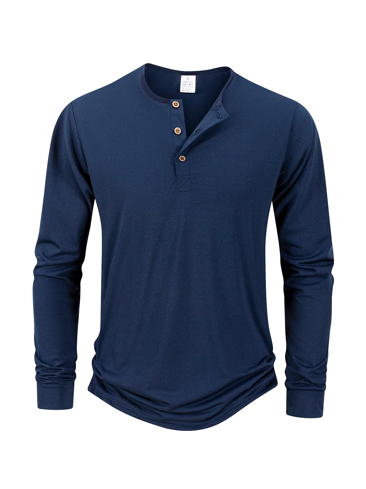 Men’s Long Sleeve Henley Collar T-Shirt