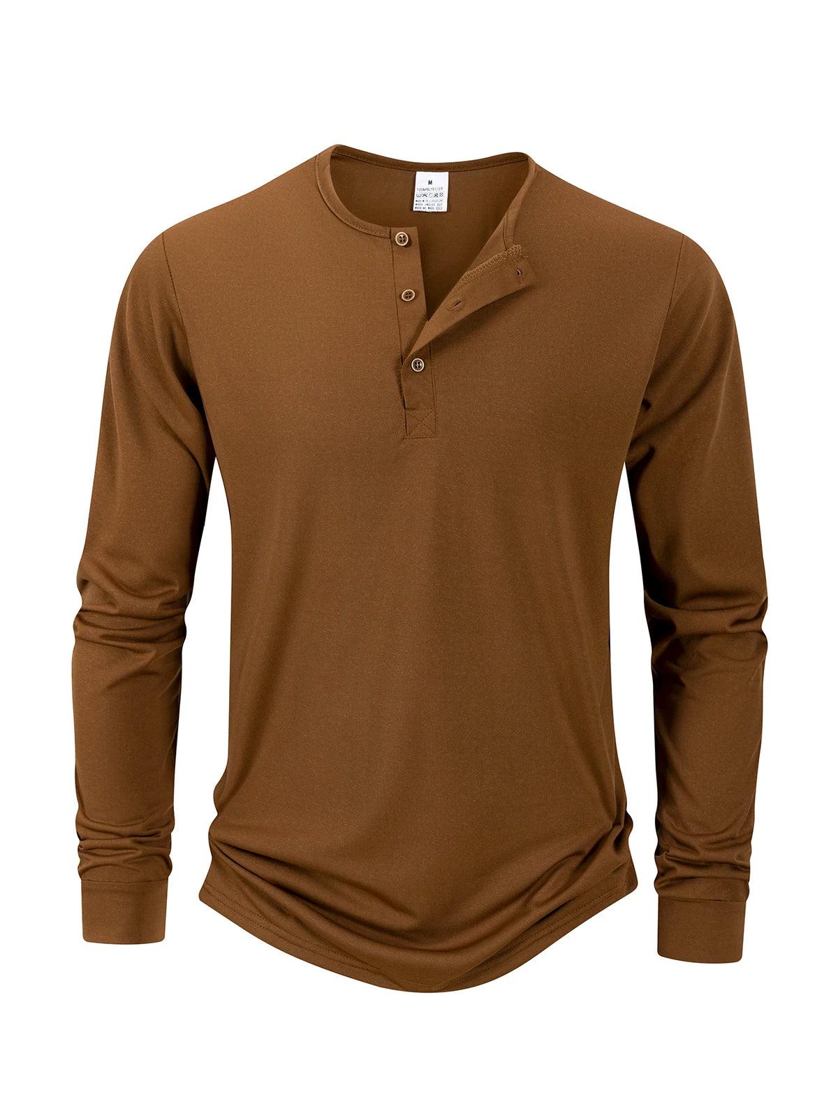 Men’s Long Sleeve Henley Collar T-Shirt