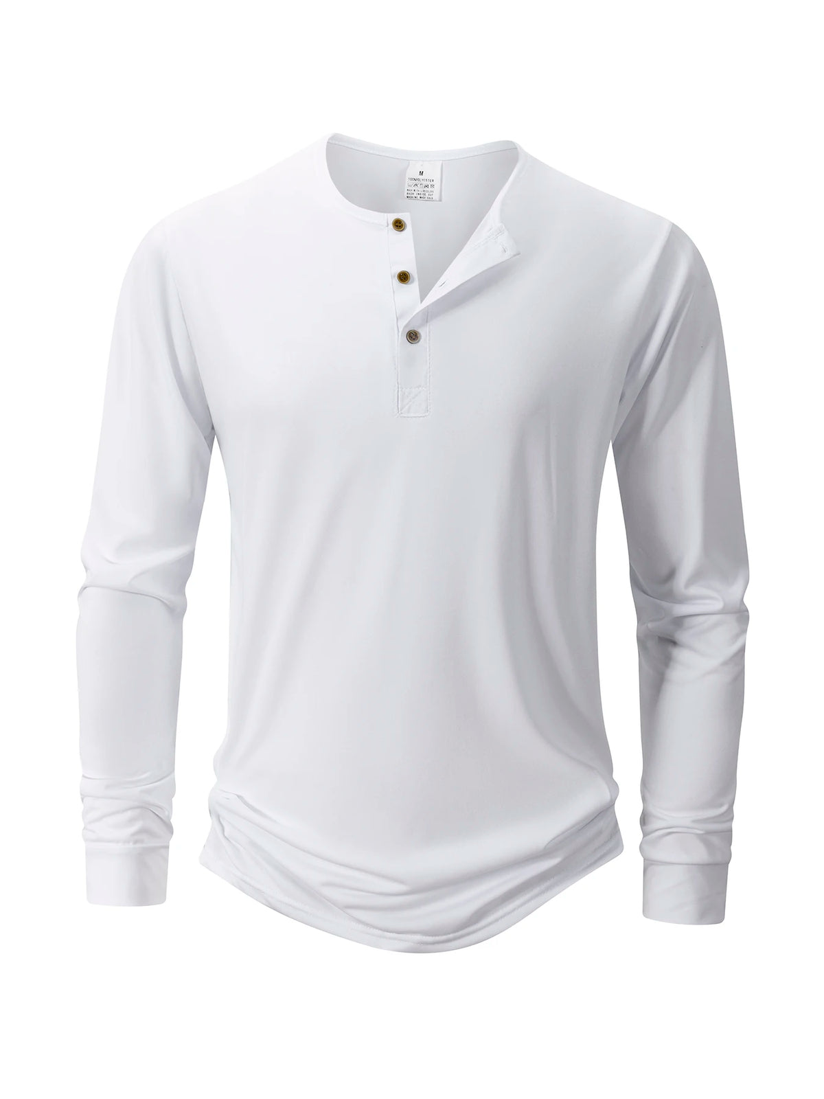 Men’s Long Sleeve Henley Collar T-Shirt