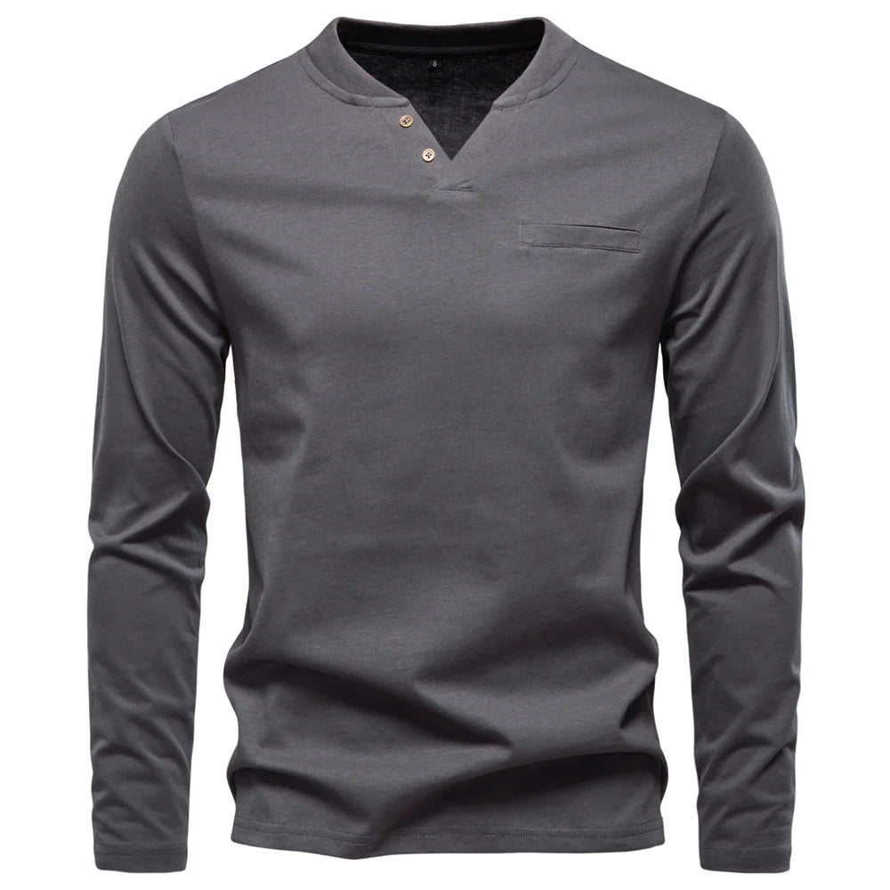 Men’s Long Sleeve Henley T-Shirt