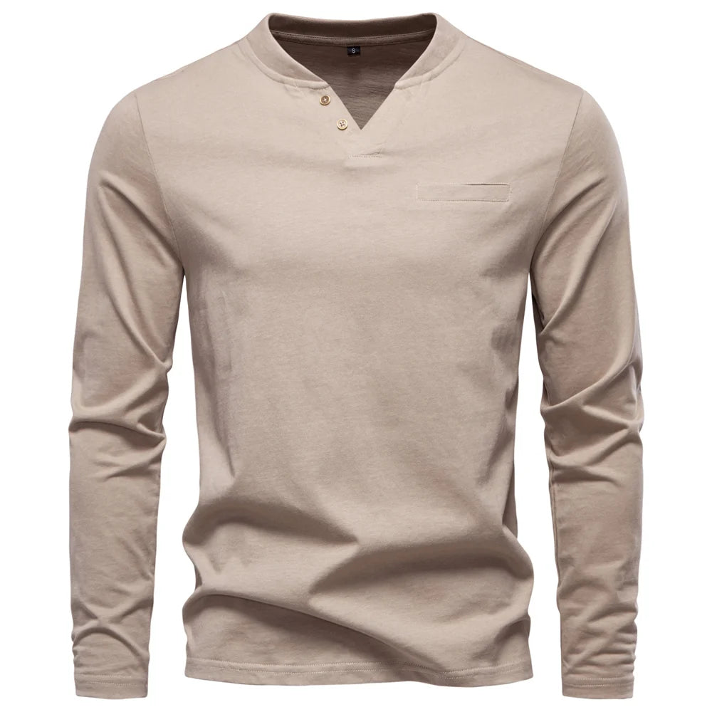 Men’s Long Sleeve Henley T-Shirt