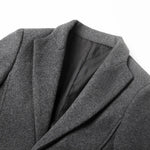 Men's Long Sleeve Notched Lapel Button Front Coat