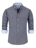 Men’s Long Sleeve Pointed Collar Button Down Shirt