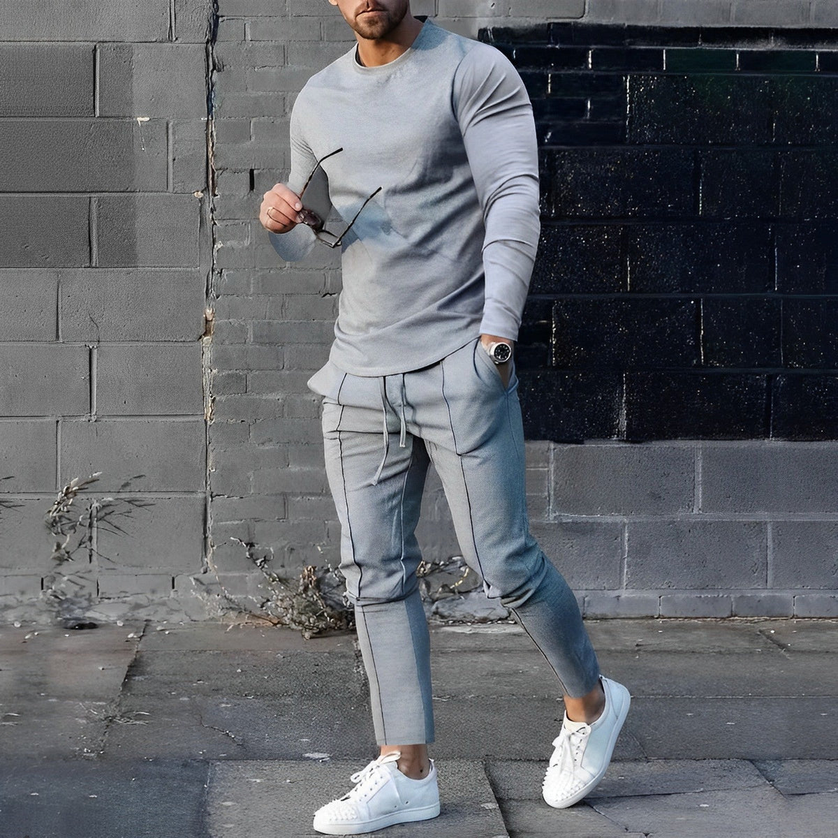 Men’s Long Sleeve T-Shirt and Jogger Pants 2 Piece Lounge Set