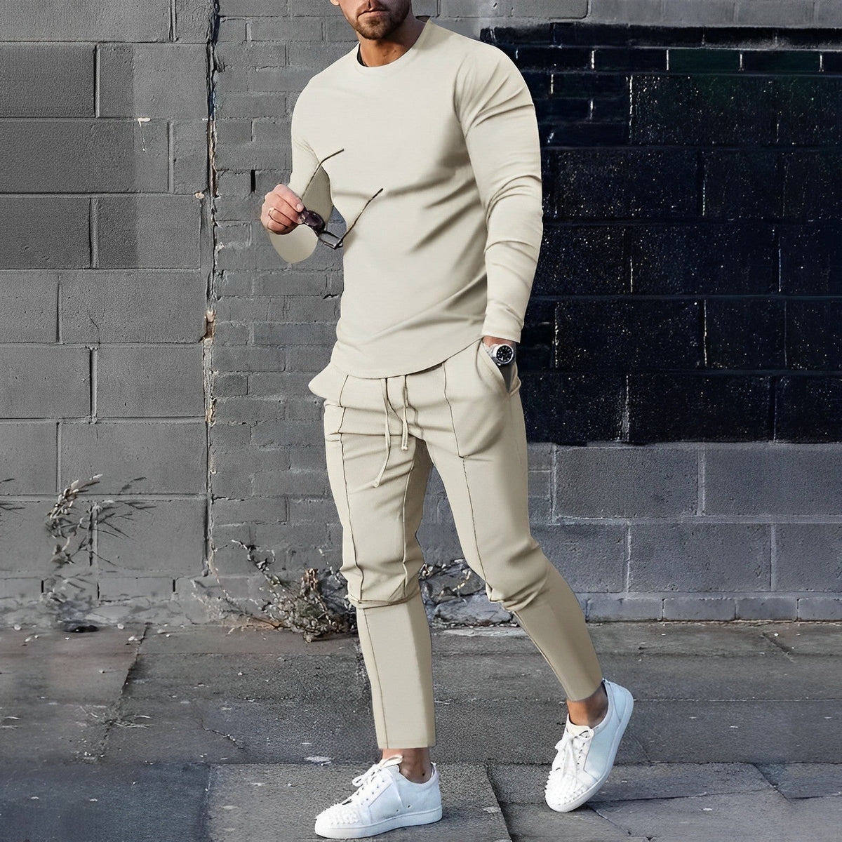 Men’s Long Sleeve T-Shirt and Jogger Pants 2 Piece Lounge Set